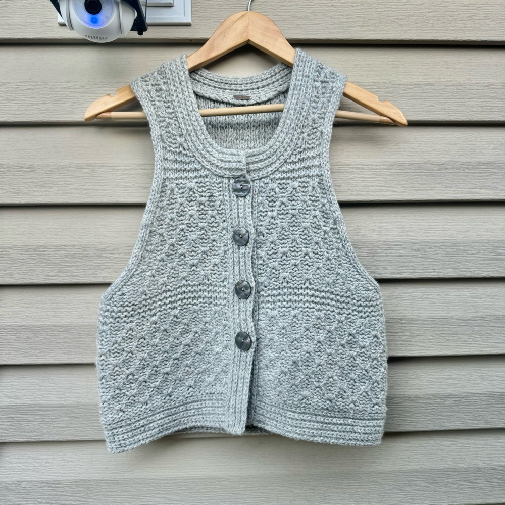 Free People Wool Button Up Vest